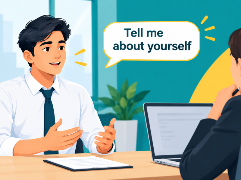 English interview questions and answers: fresher answering Tell me about yourself in an interview