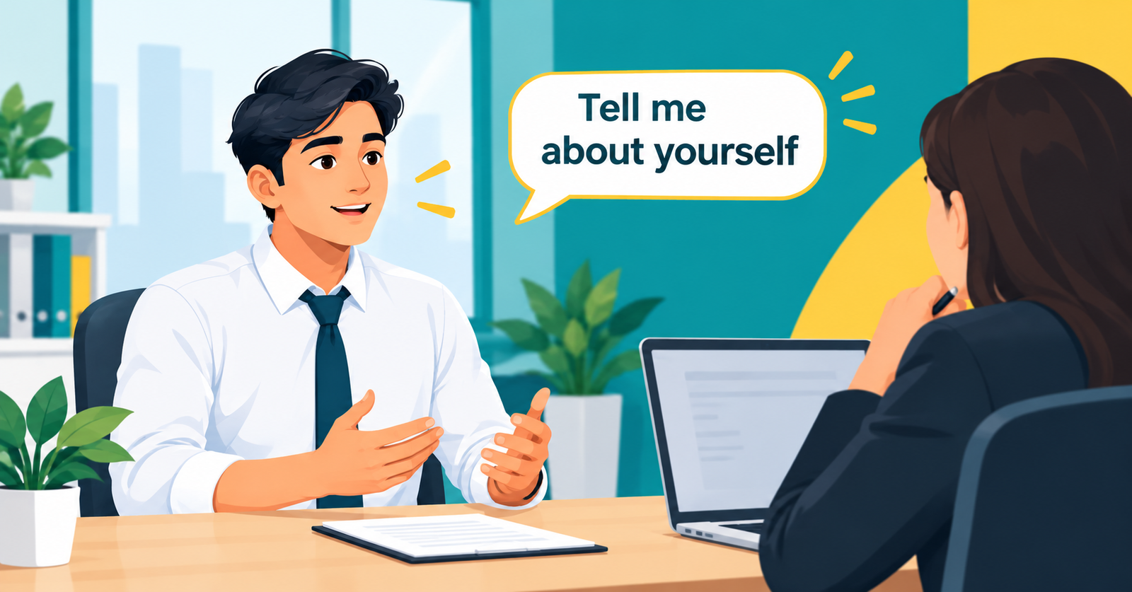 English interview questions and answers: fresher answering Tell me about yourself in an interview