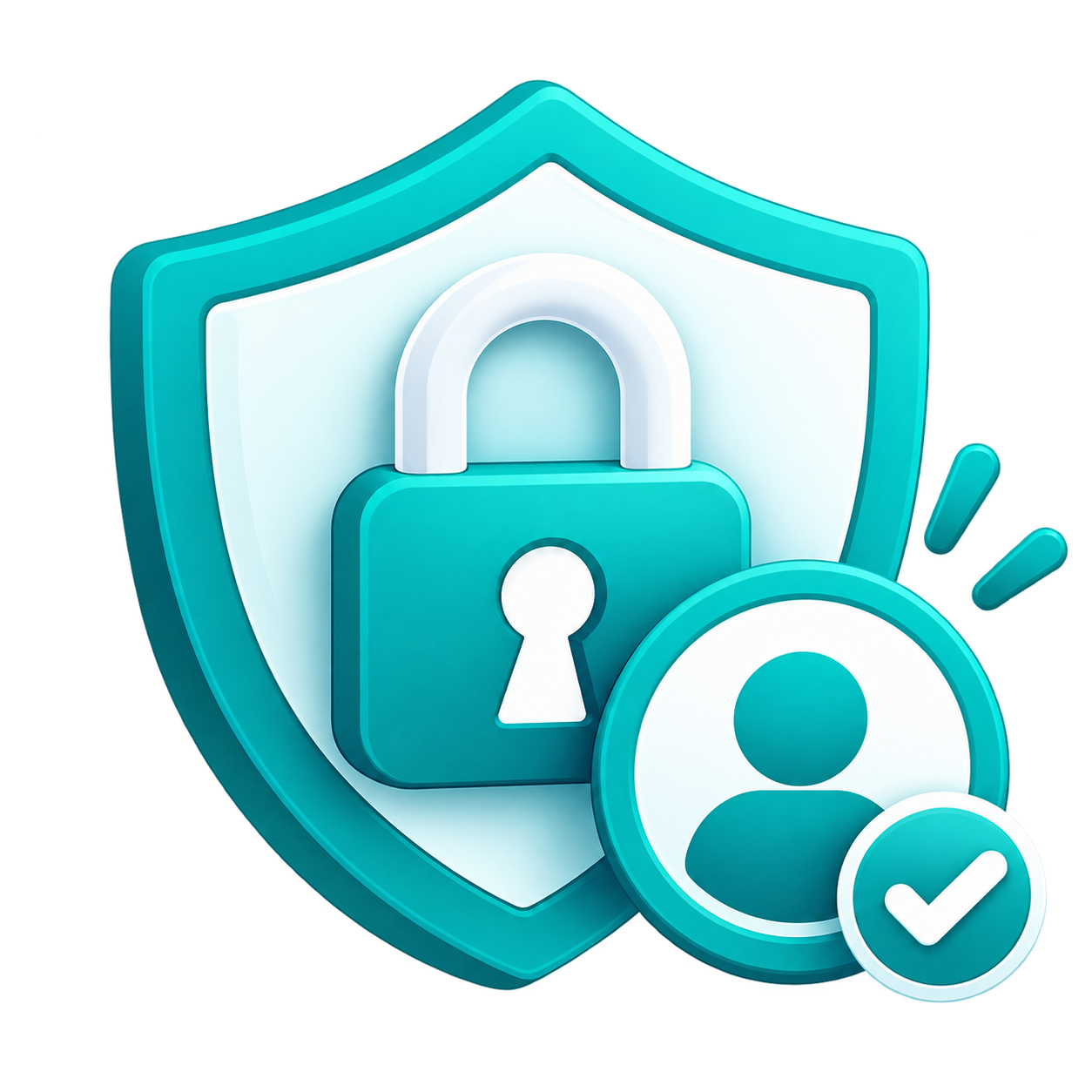 Illustration of a lock and shield protecting personal data