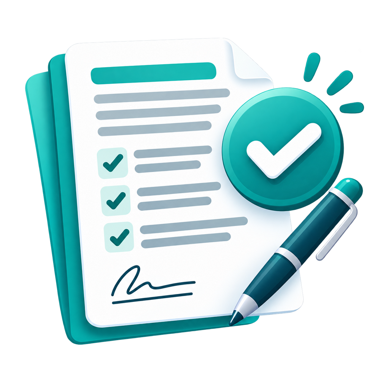 Illustration of a document with a check mark